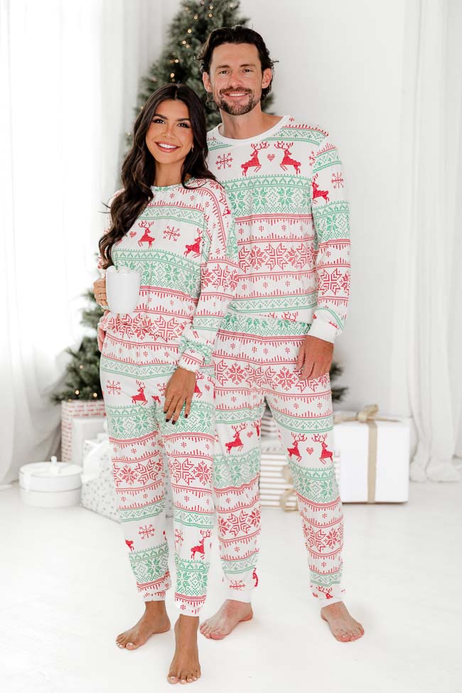 Christmas deer Snowflake Matching Family Christmas Pajamas-Dog Pajamas Included
