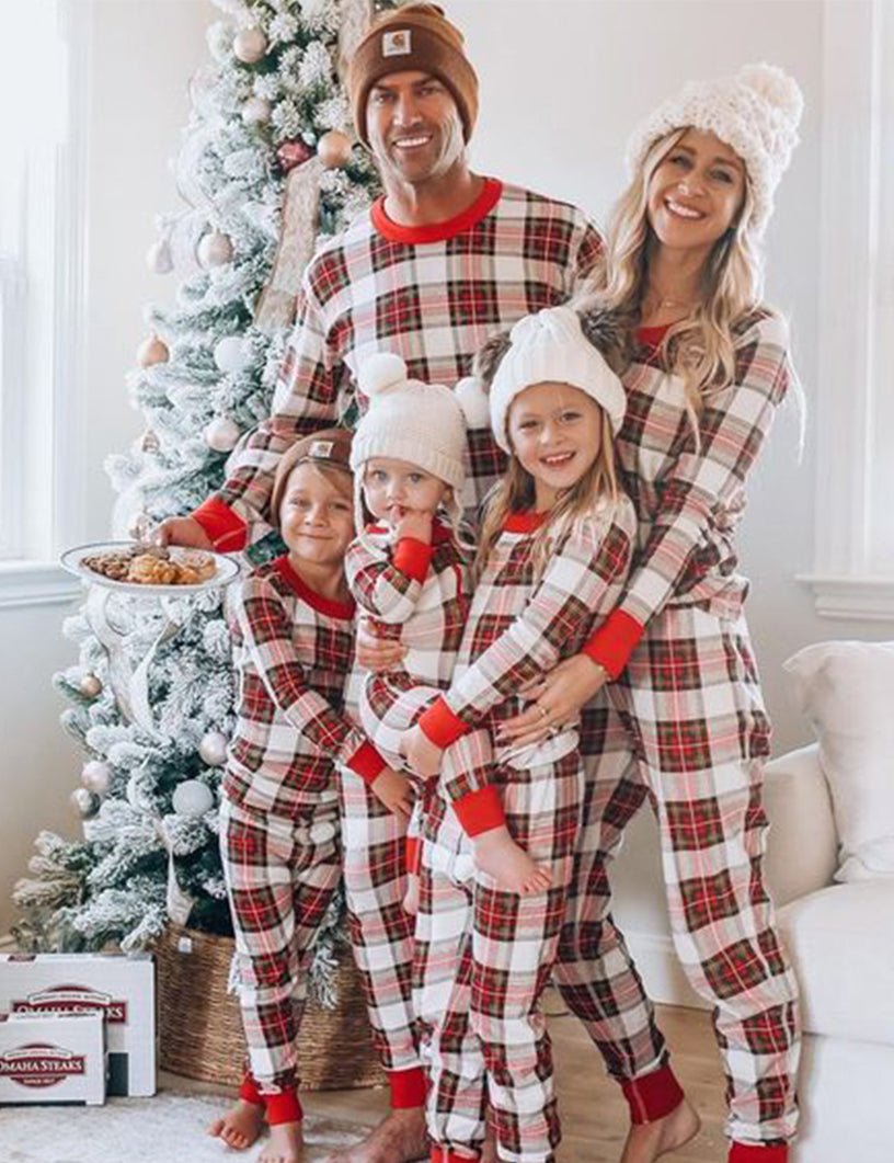 Pijamas Familiares a Cuadros Escoceses | Pijamas para Adultos, Niños y Perros
