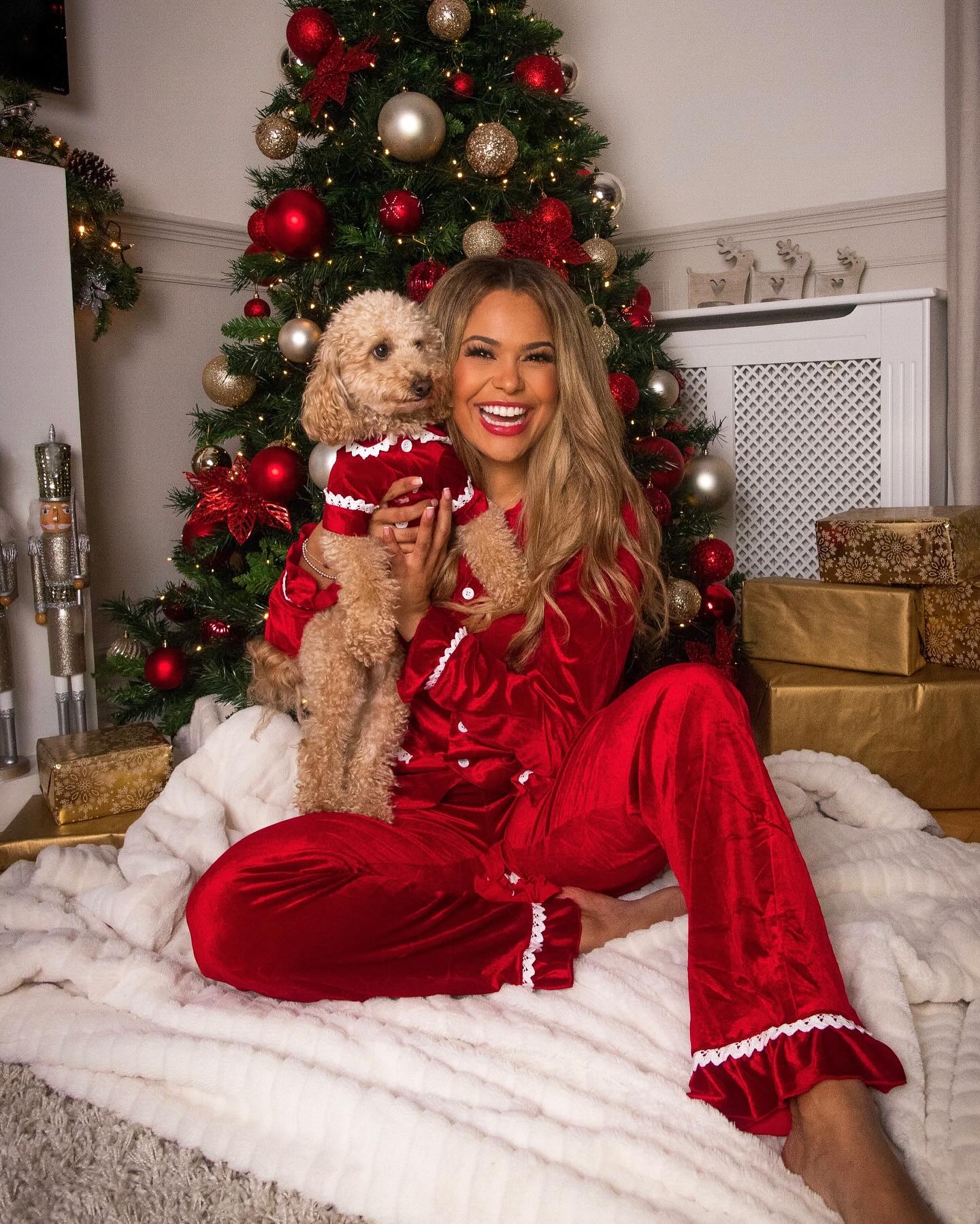 Red Velvet Matching Family Christmas Pajamas