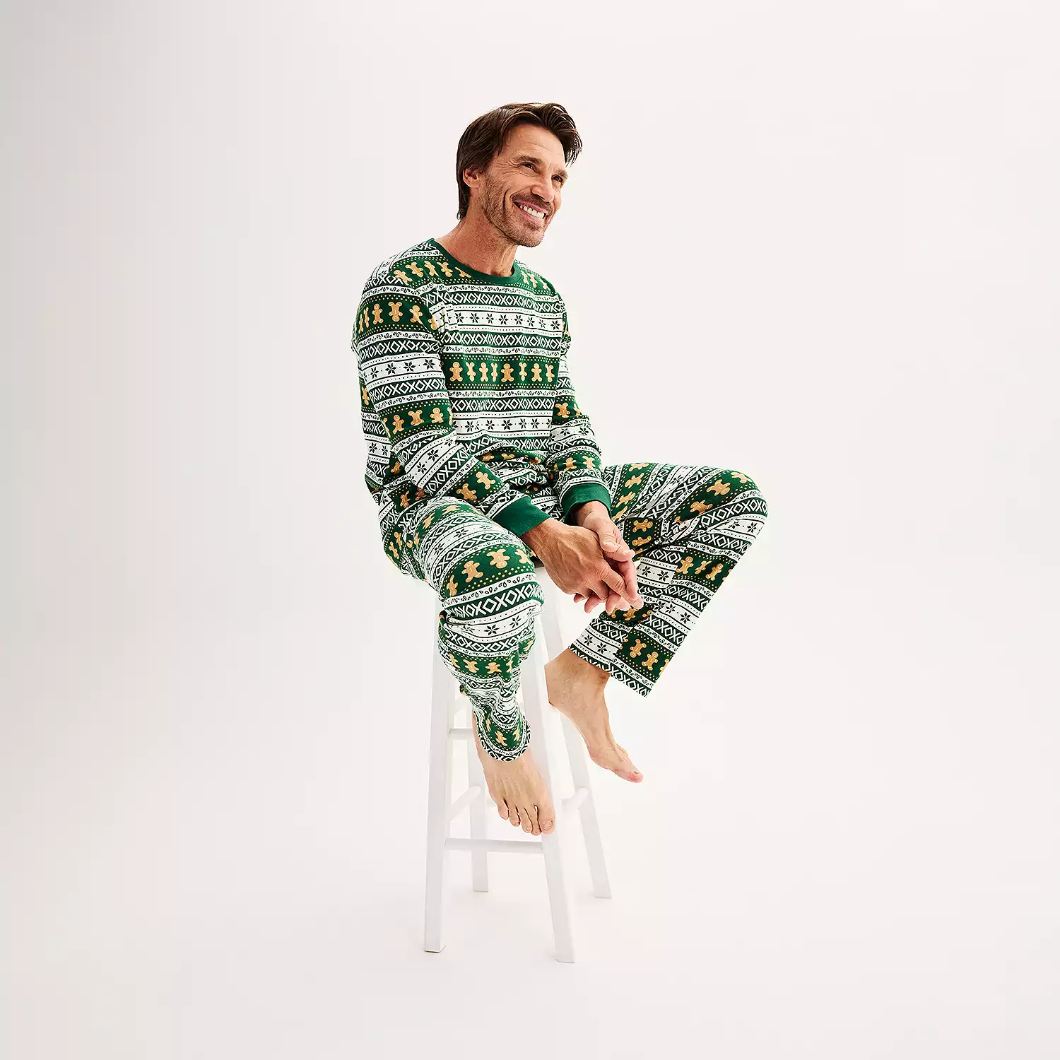Green Gingerbread Matching Family Christmas Pajamas (Dog Pajamas Included)