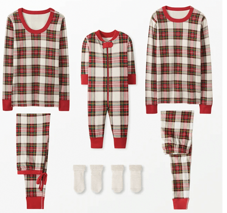 Pijamas Familiares a Cuadros Escoceses | Pijamas para Adultos, Niños y Perros
