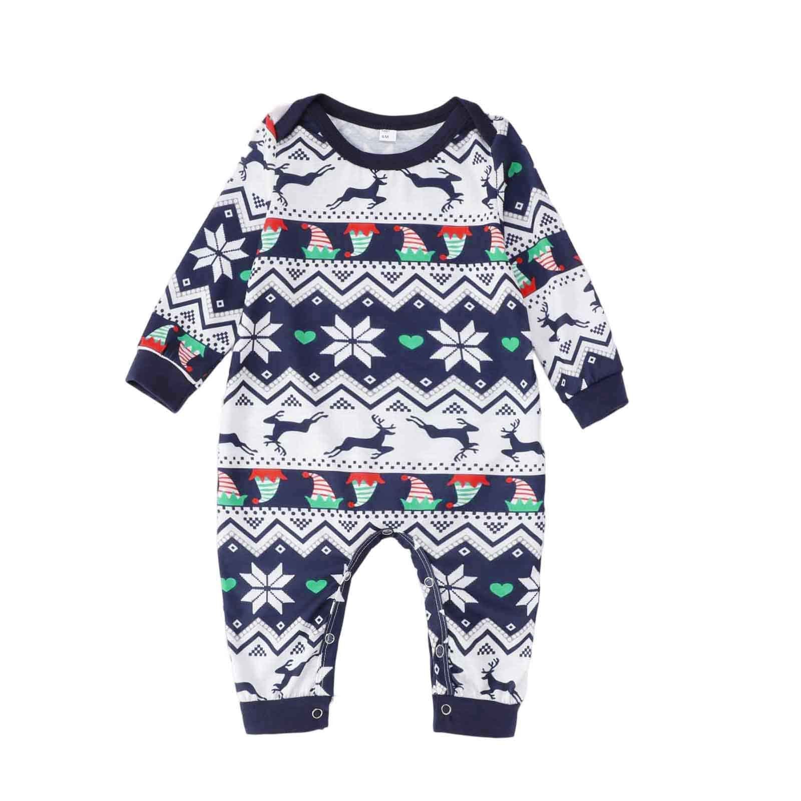 Blue Elk Elf Christmas Pajamas Size Chart – Adults Kids and Baby Sizes Available