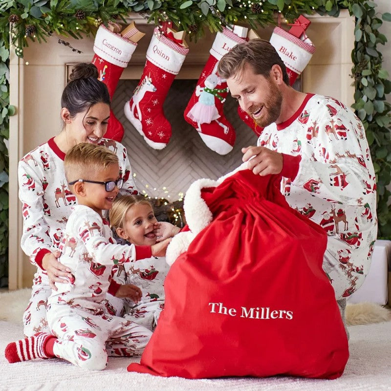 Christmas Reindeer and Snowman Print Matching Family Pajamas – Holiday Sleepwear Main View