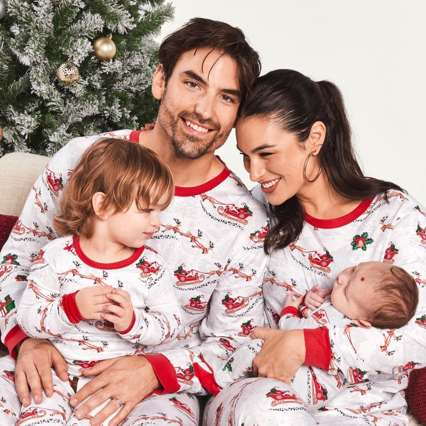 Christmas Reindeer Snowman Pajamas Print Detail – Festive Holiday Reindeer Snowman Print Close-Up