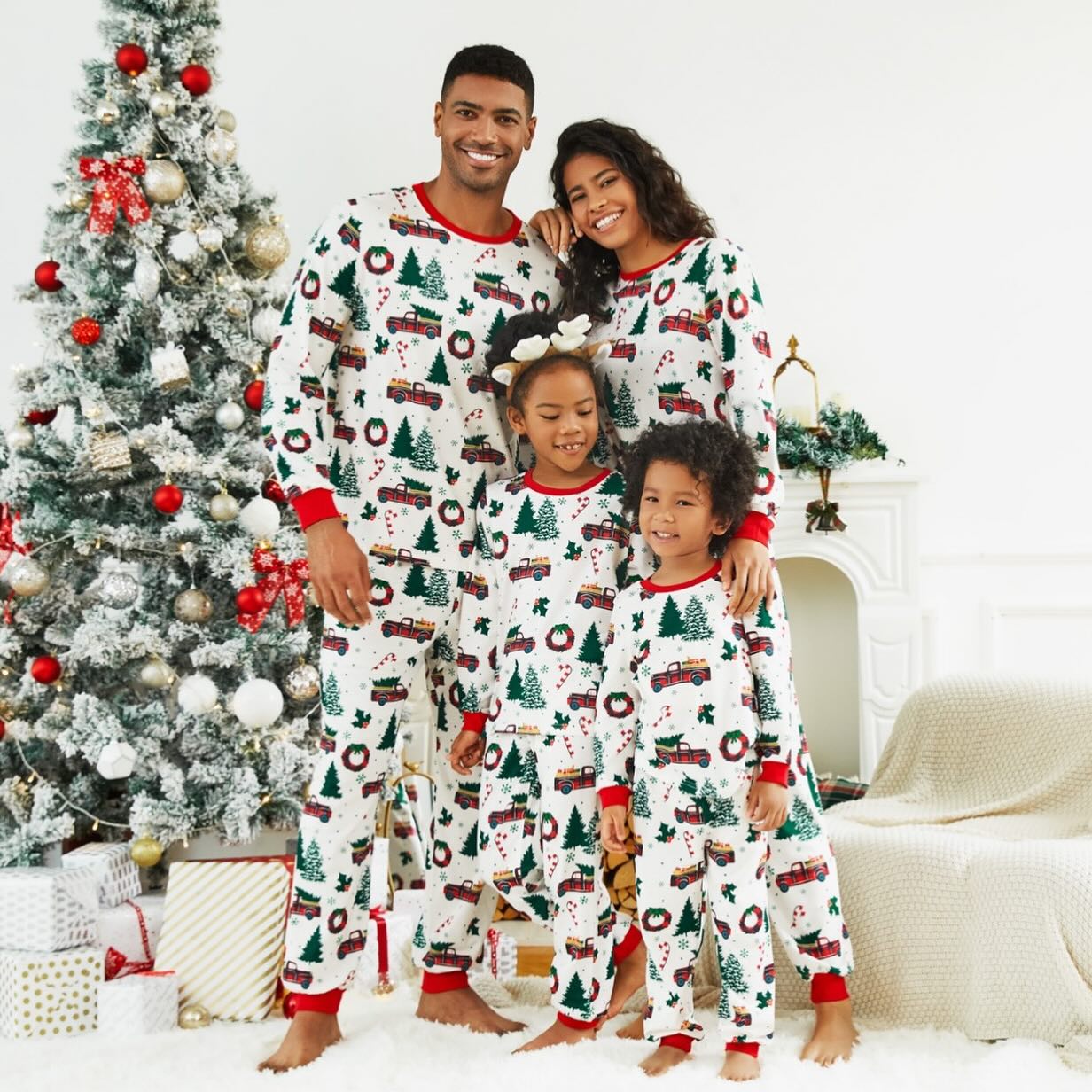 Christmas Tree Truck Pajamas Women – Adults Matching Holiday Sleepwear