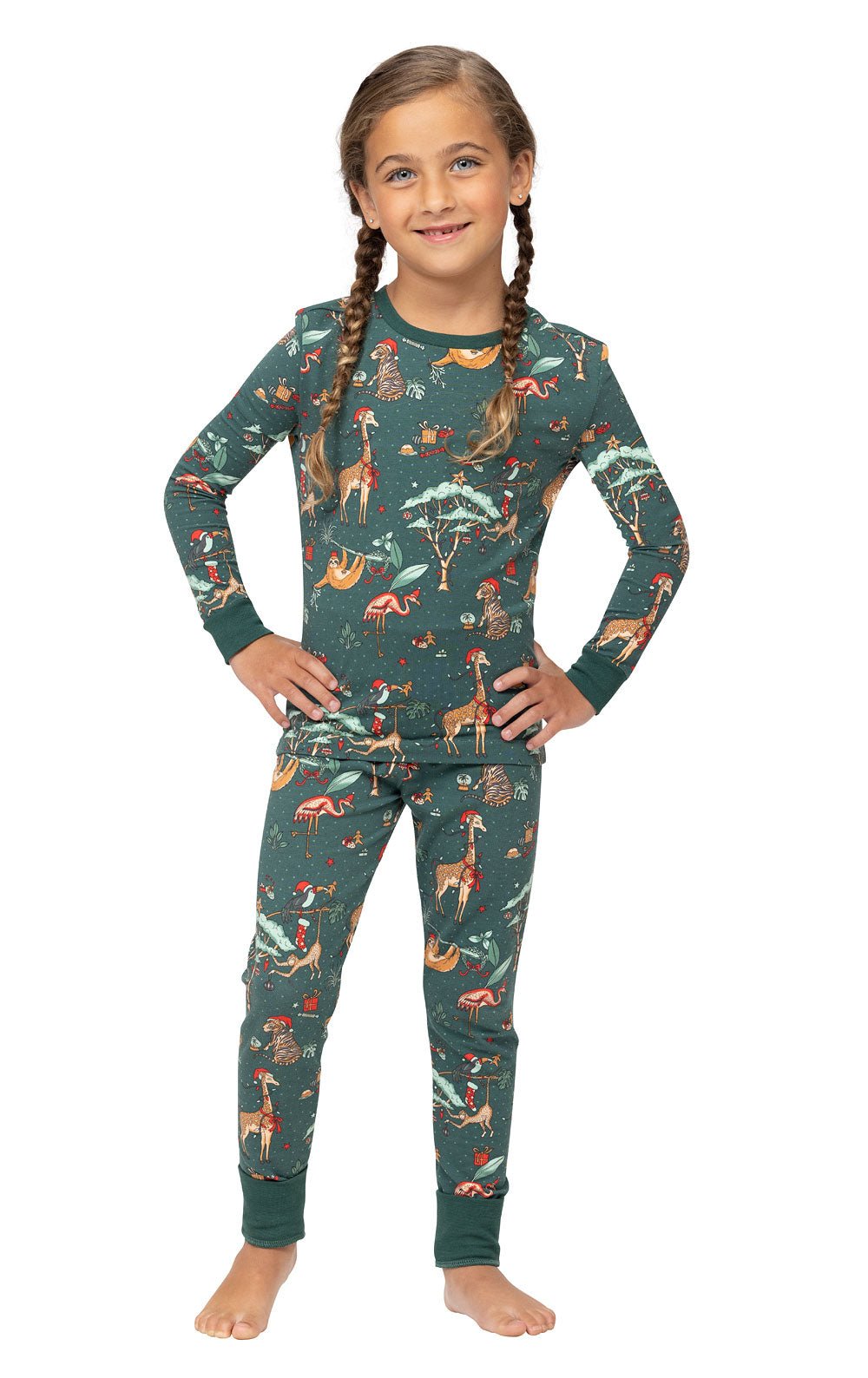 Christmas Cute Animals Toddler Pajamas – Infant Matching Holiday Sleepwear Set