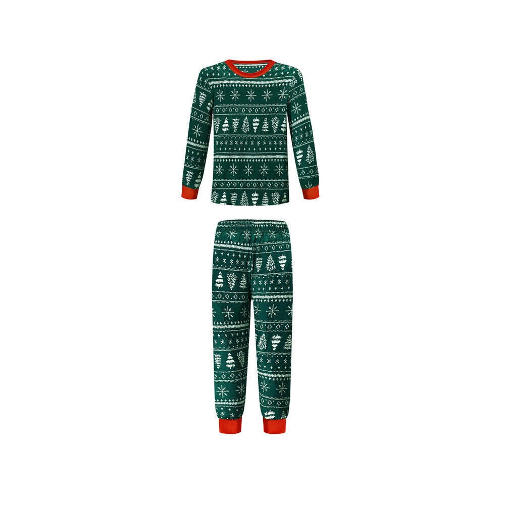 Green Reindeer Kids Christmas Pajamas – Matching Holiday Sleepwear for Boys and Girls