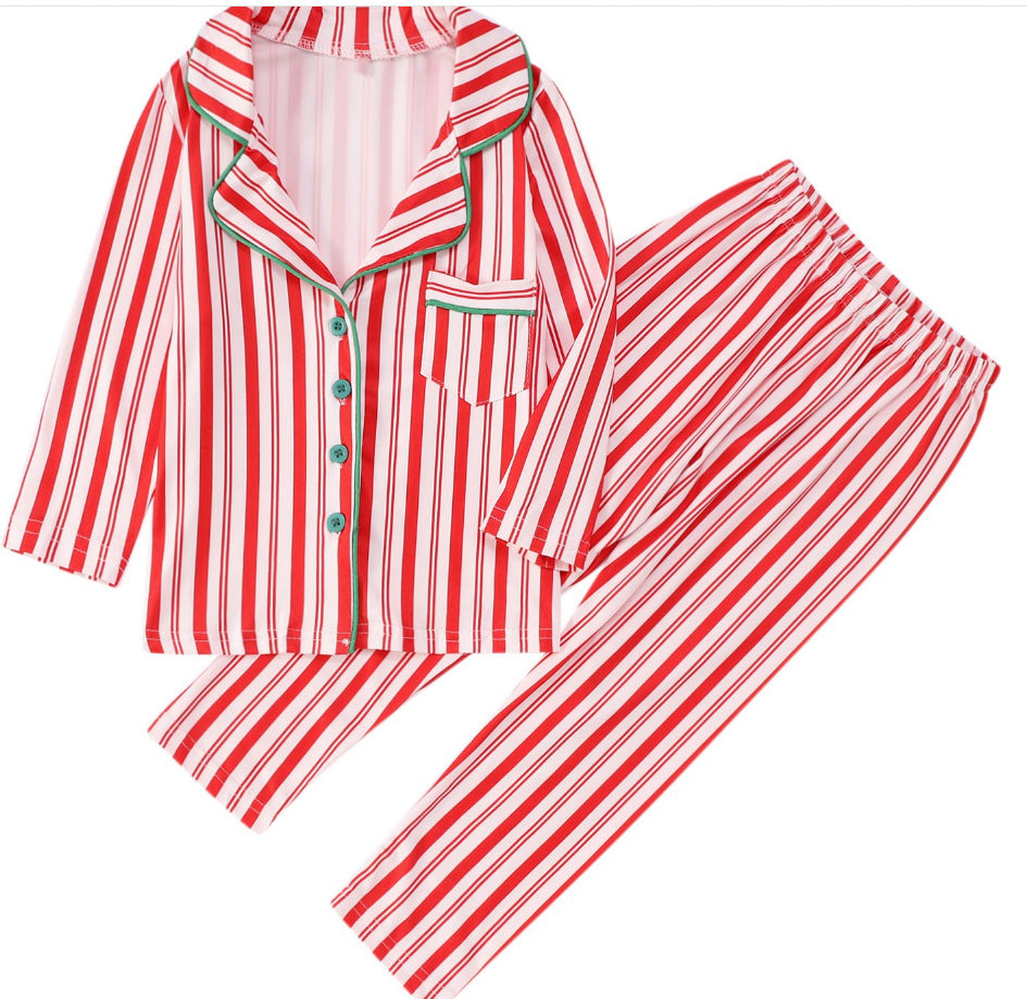 Pink Can Stripe Matching Family Christmas Pajamas-Dog Pajamas Included