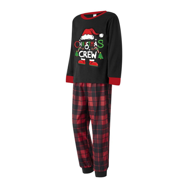 Christmas Crew Print Matching Family Pajamas-Dog Pajamas Included