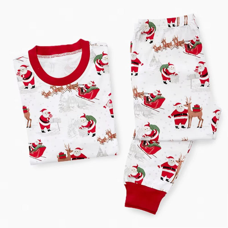 Christmas Reindeer and Snowman Print Matching Family Christmas Pajamas