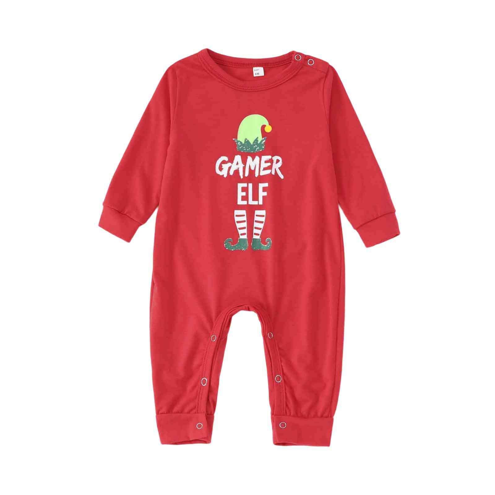 Can Stripe Elf Matching Family Christmas Pajamas