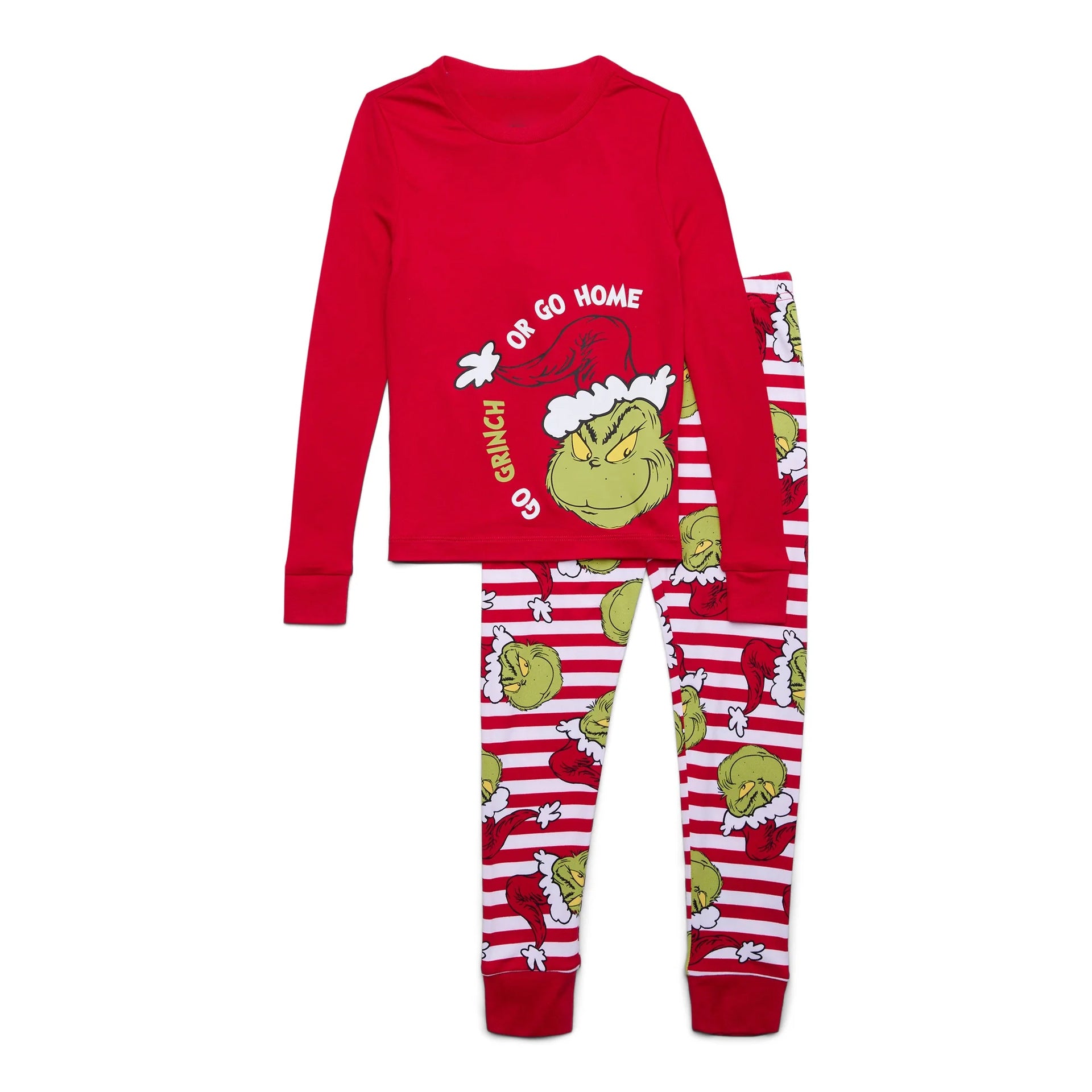 Go Grinch Matching Family Christmas Pajamas-Dog Pajamas Included