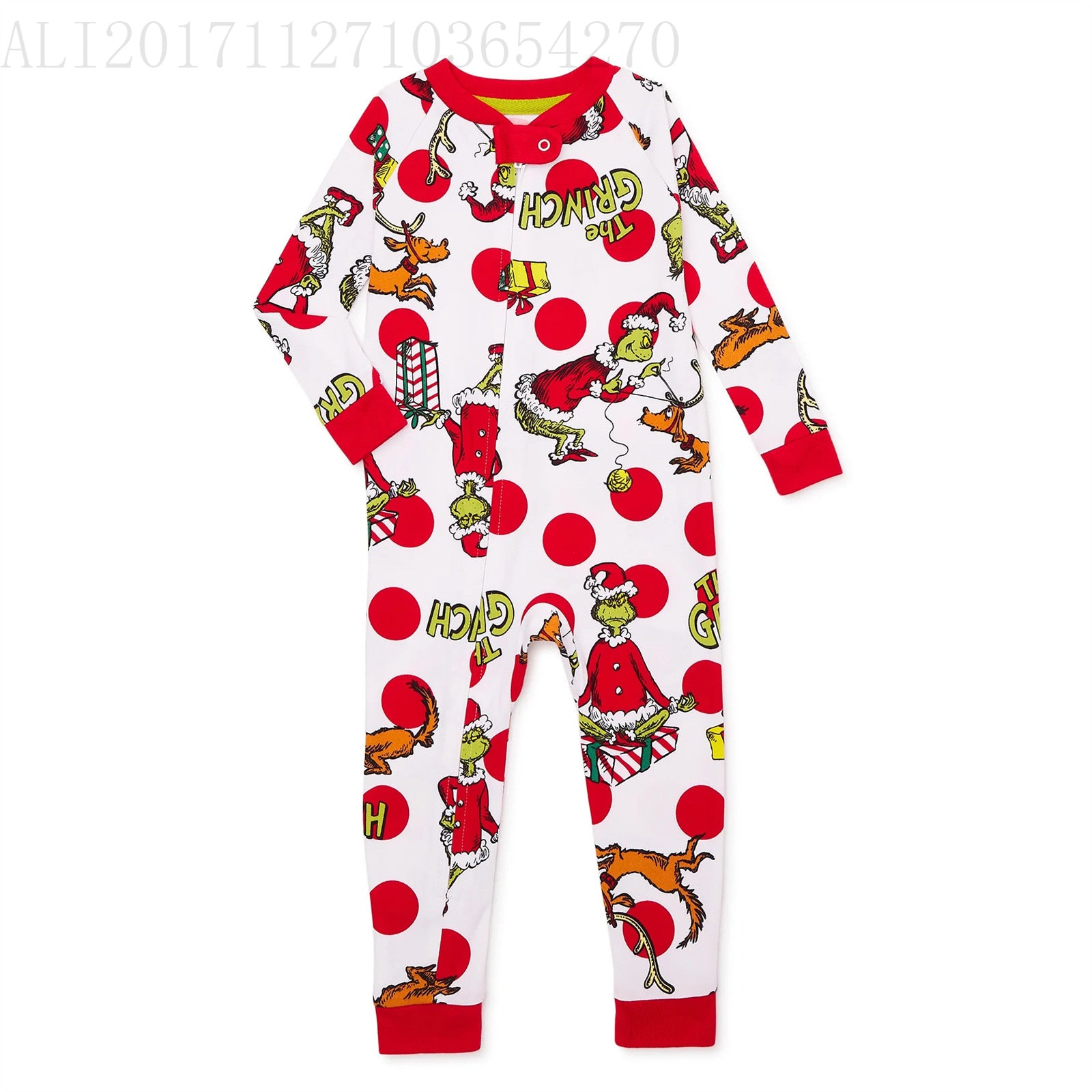 Red Top with Holiday Character Print Pants Matching Family Christmas Pajamas| Adults, Kids & Pets