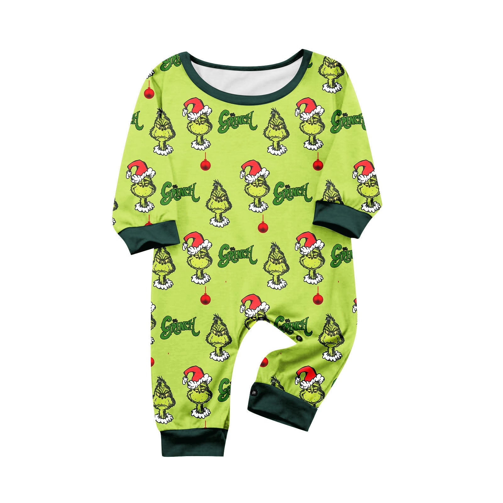 Cute Green Grinch Matching Family Christmas Pajamas