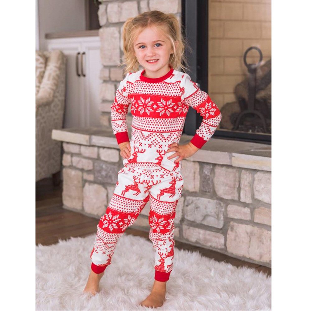 Reindeer Snowflake Christmas Pajamas Family Photo – Cozy Holiday Sleepwear for the Whole Family