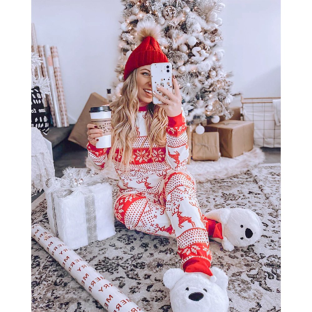 Reindeer Snowflake Family Christmas Pajamas – Adults and Kids Matching Holiday Sleepwear Lifestyle