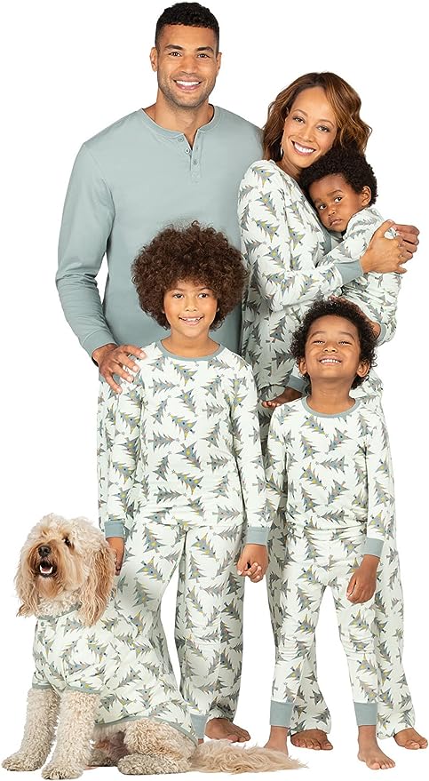 Snug Christmas Holly Trees Family Pajamas – Adults and Kids Matching Holiday Sleepwear Lifestyle