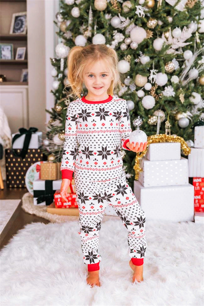 White Snowflake Christmas Pajamas Women – Adults Matching Holiday Sleepwear