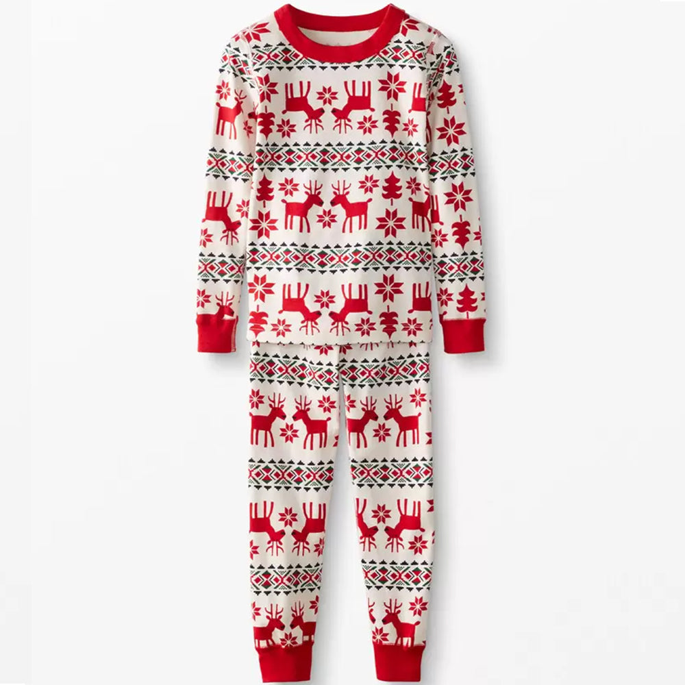 Classic Christmas Deer Print Matching Family Christmas Pajamas-Dog Pajamas Included