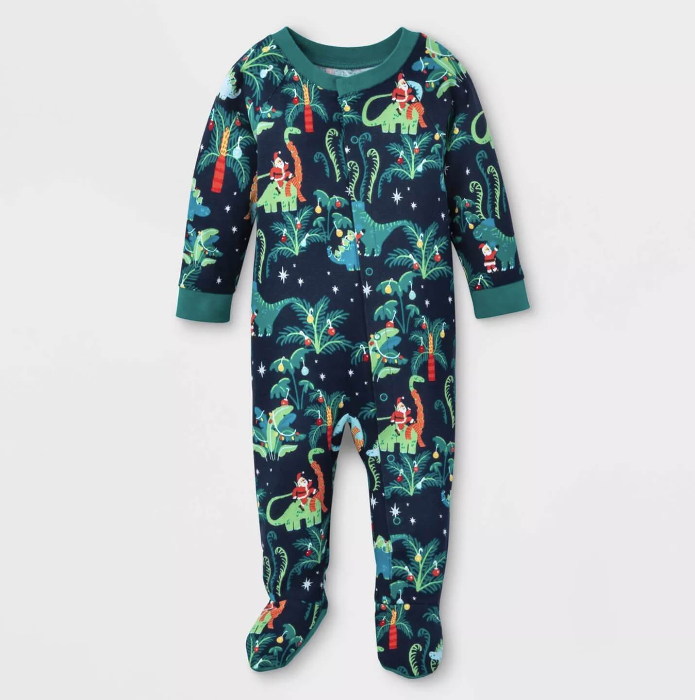 Christmas Dinosaur Patterned Matching Family Christmas Pajamas-Dog Pajamas Included
