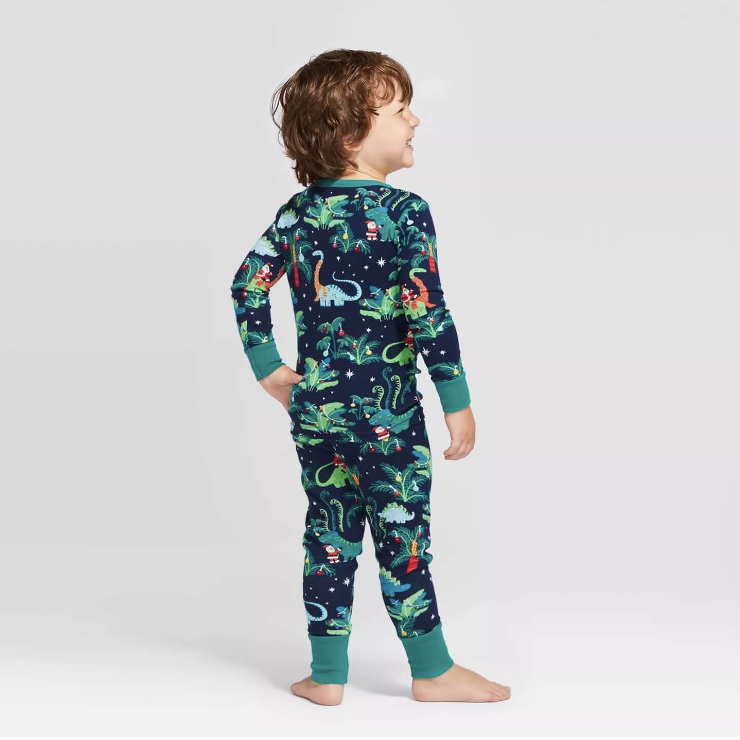 Christmas Dinosaur Patterned Matching Family Christmas Pajamas-Dog Pajamas Included