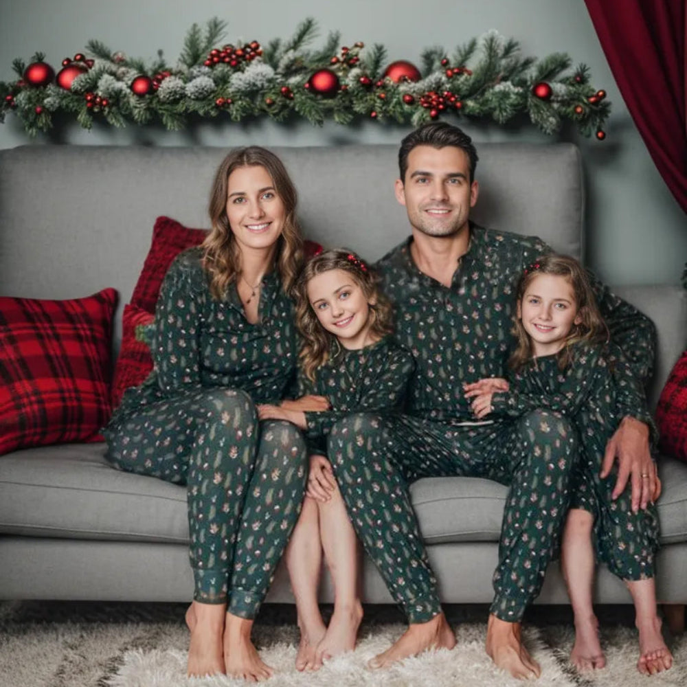 Christmas Tree Matching Family Christmas Pajamas-Dog Pajamas Included