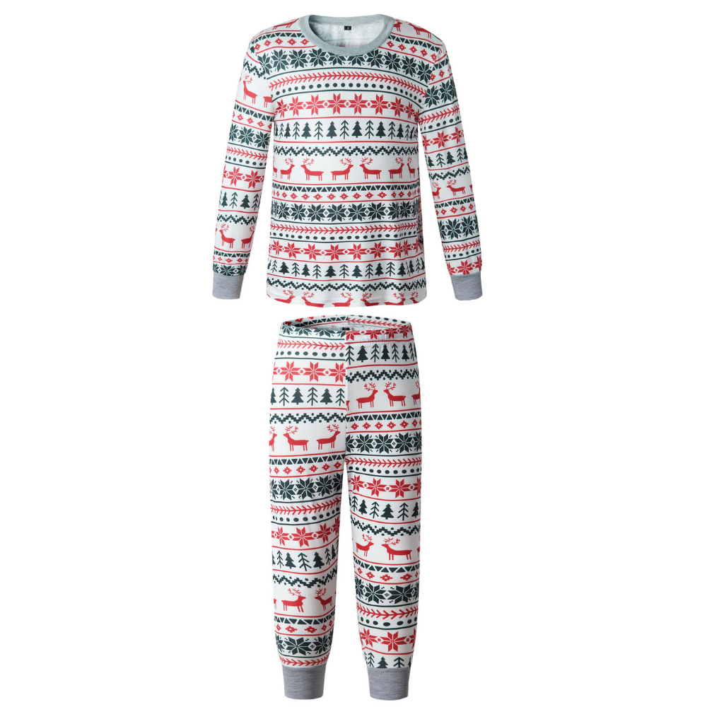 Christmas Tree and Reindeer Patterned Matching Family Christmas Pajamas-Dog Pajamas Included