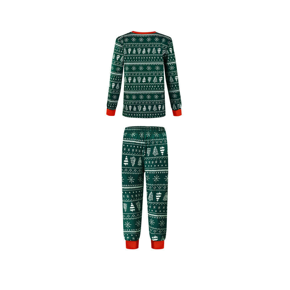 Cute Green Christmas Tree Matching Family Christmas Pajamas-Dog Pajamas Included