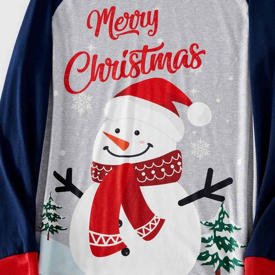 Cute Snowman Pattern Matching Family Christmas Pajamas Sets