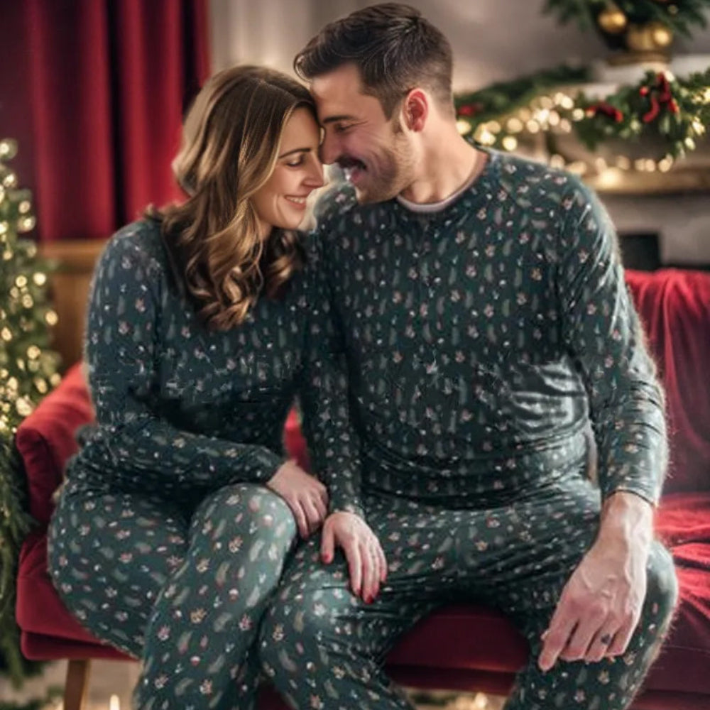 Green Christmas Tree Matching Family Christmas Pajamas-Dog Pajamas Included