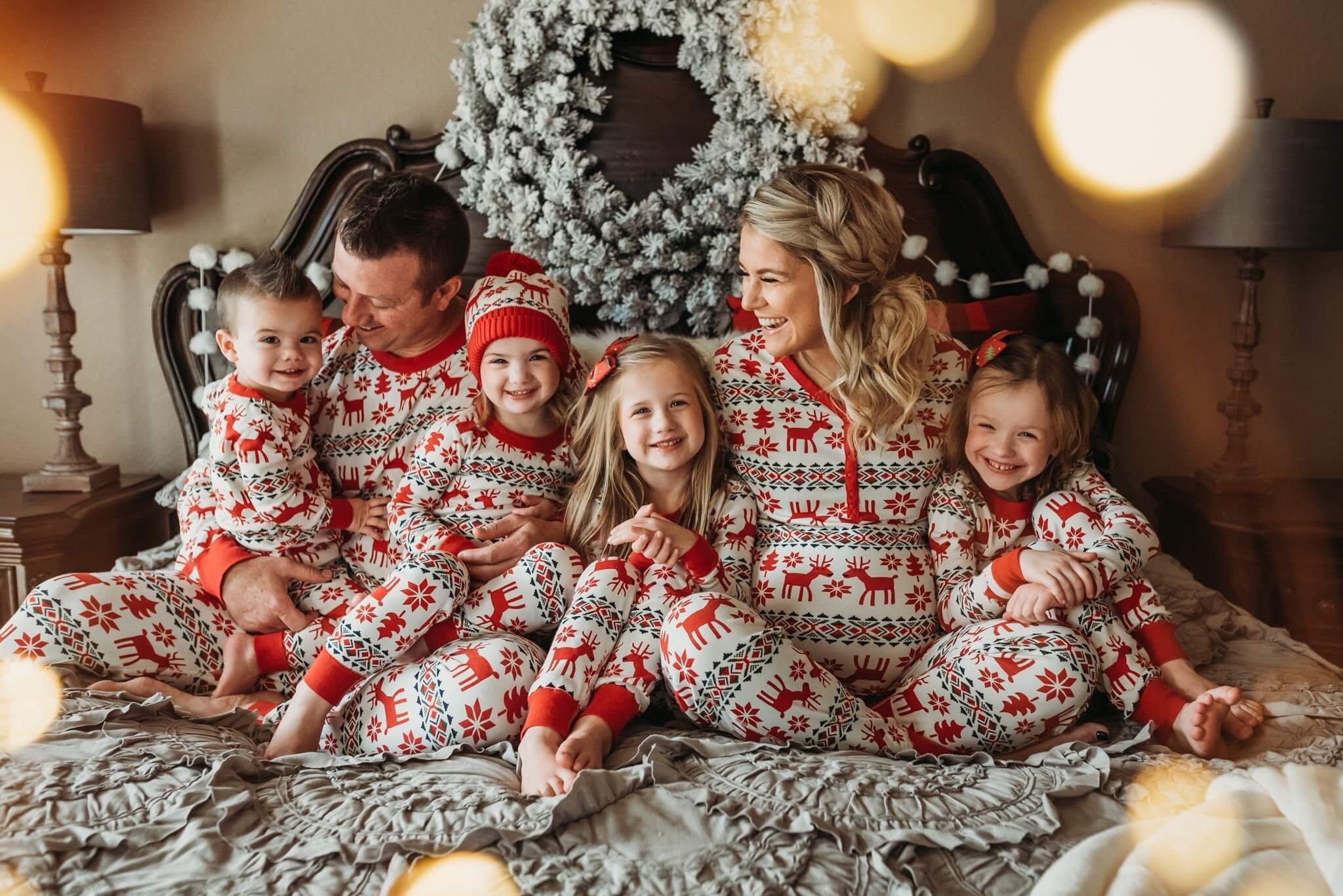 Christmas Deer Snowflake Pajamas Size Chart – Adults Kids Baby and Dog Sizes Available