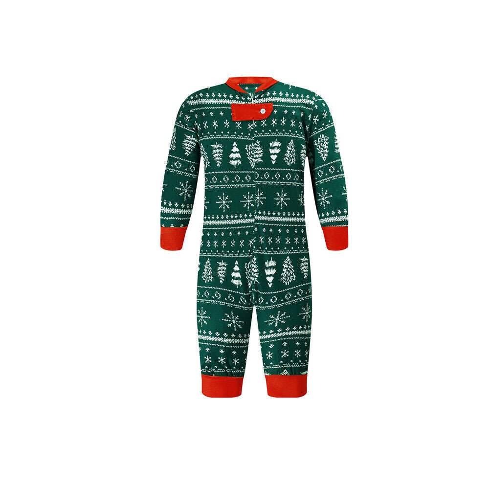 Cute Green Christmas Tree Pajamas Men – Adults Matching Holiday Sleepwear