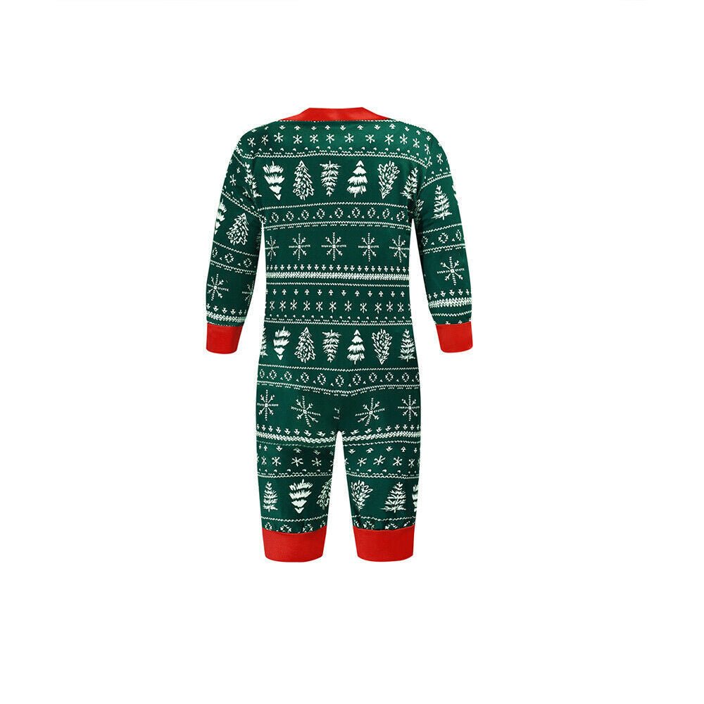 Cute Green Christmas Tree Pajamas Size Chart – Adults Kids Baby and Dog Sizes Available