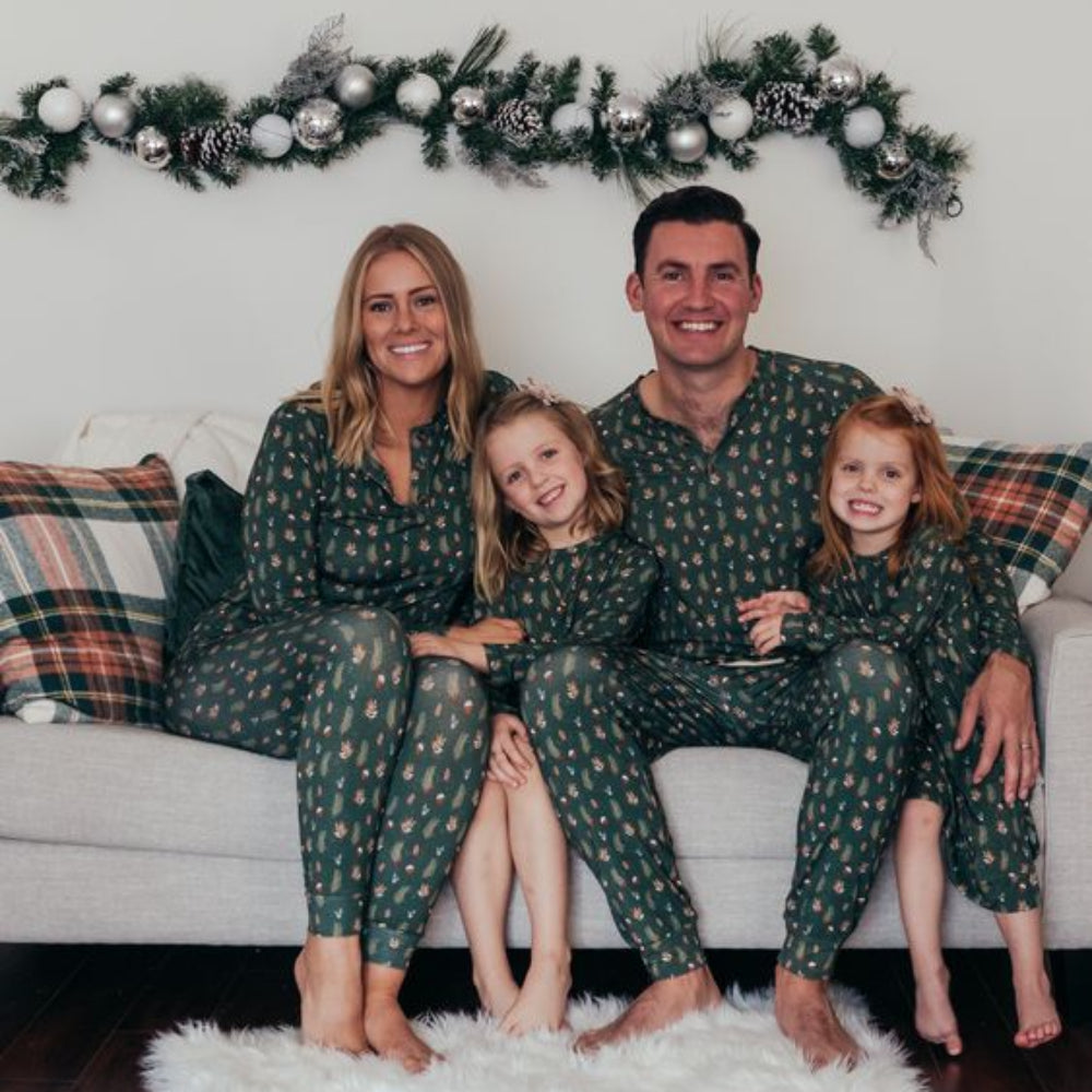 Green Christmas Tree Matching Family Christmas Pajamas-Dog Pajamas Included