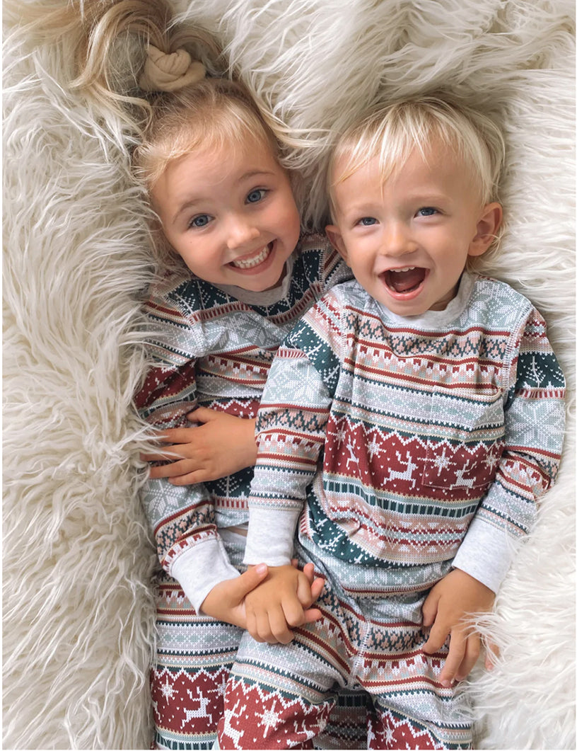 Baby Fair Isle Christmas Pajamas – Infant Matching Holiday Sleepwear Set