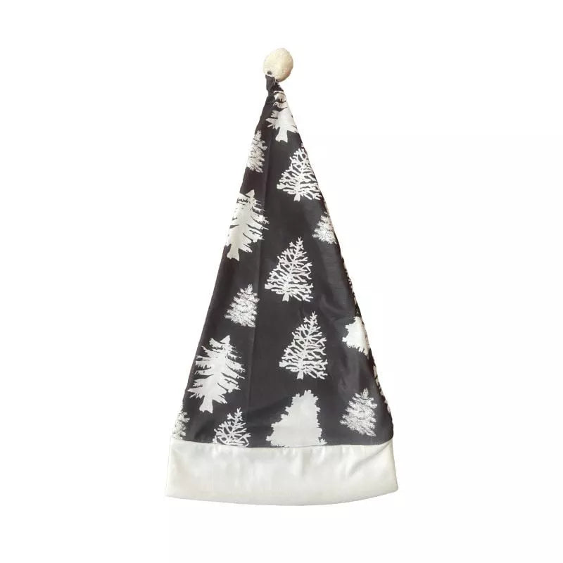 Gray White Christmas Tree Pajamas Print Detail – Festive Holiday Tree Print Close-Up