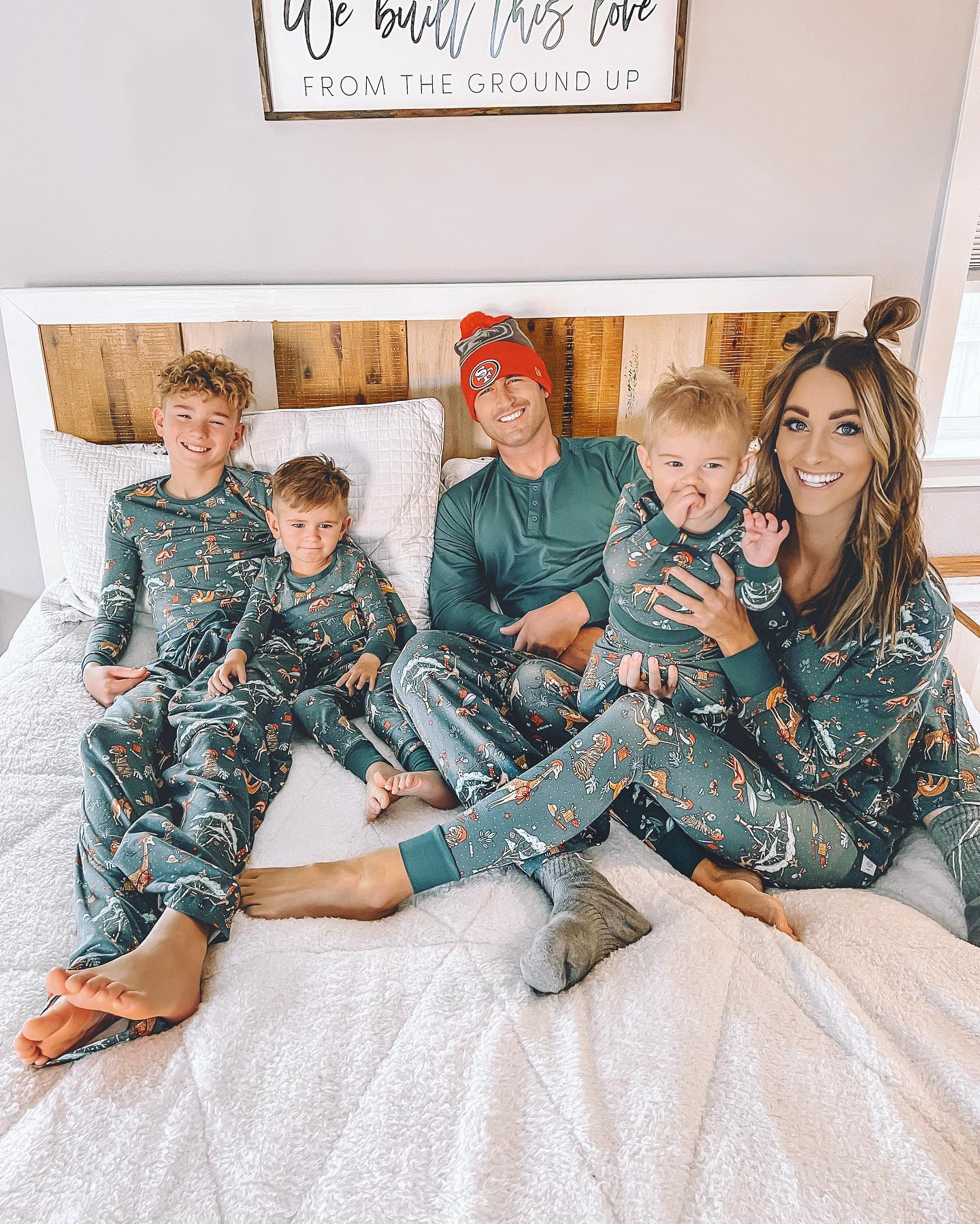 Green Cute Zoo Matching Family Christmas Pajamas | Adults, Kids & Dog Pajamas