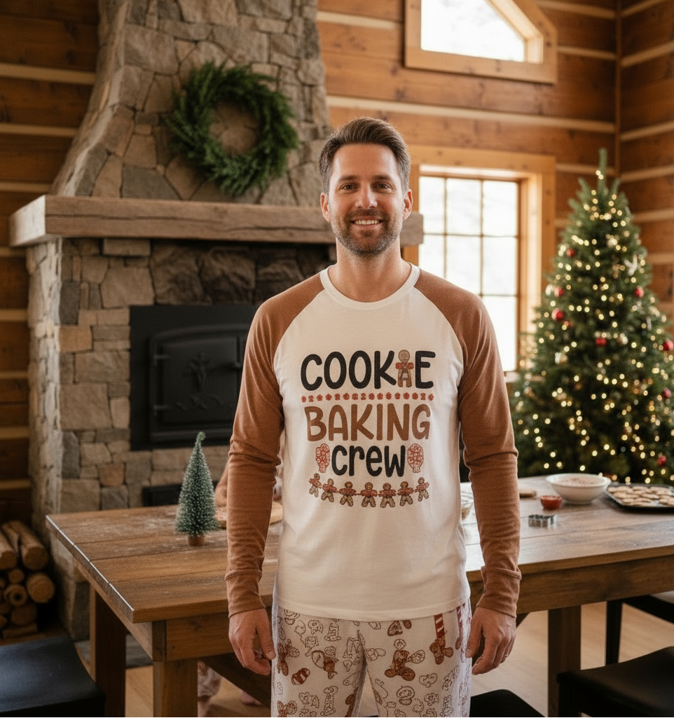 Cute Gingerbread Pattern Matching Family Christmas Pajamas