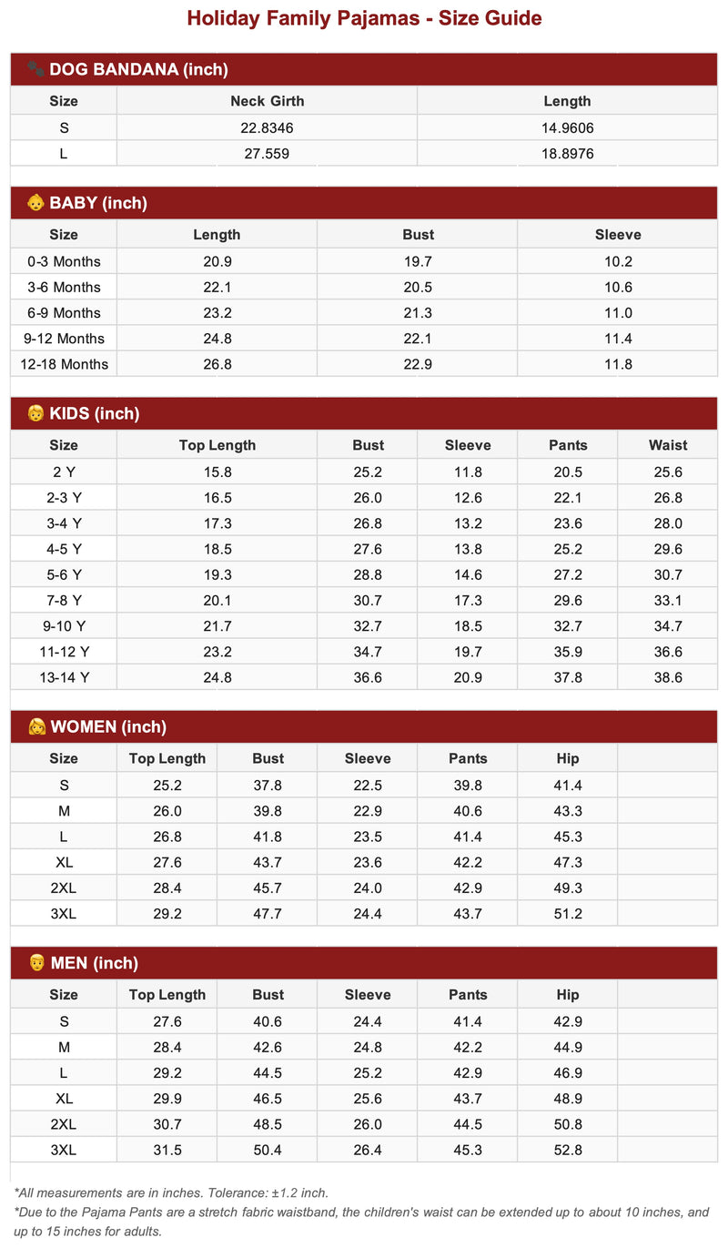 Size Chart 1