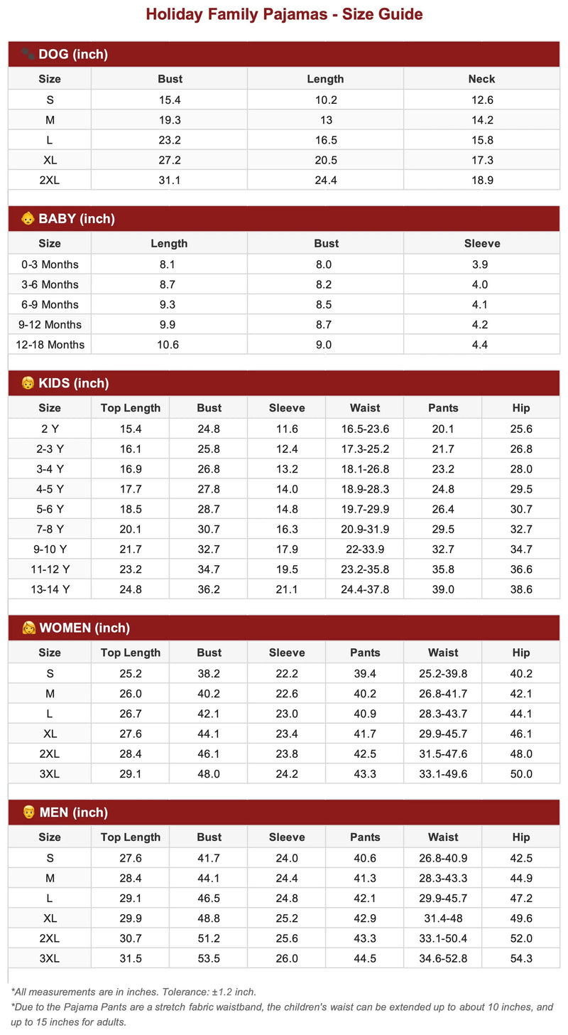 Size Chart 1