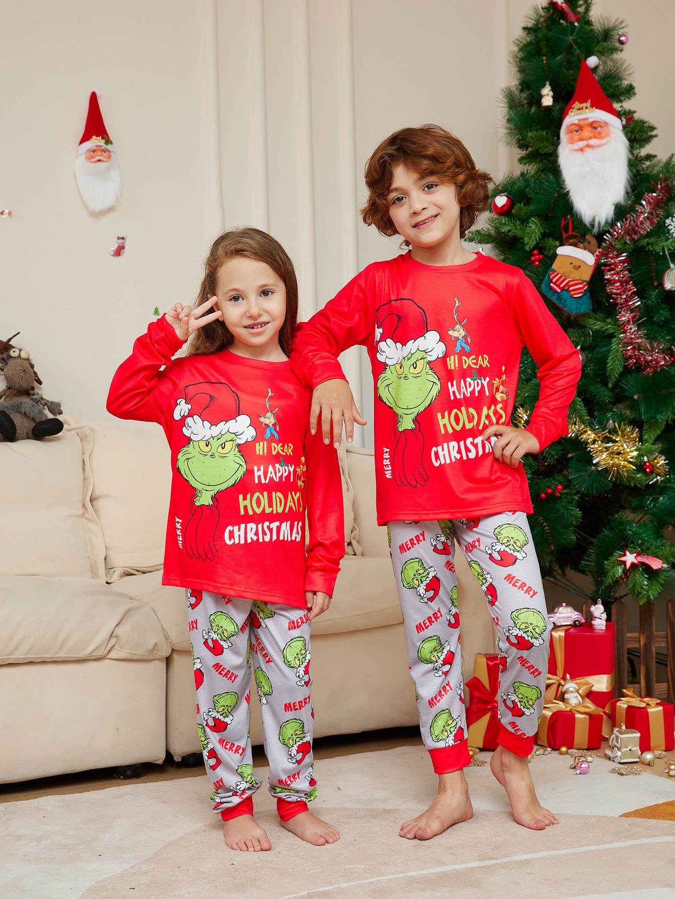 Classic Grinch Matching Family Christmas Pajamas| Adults, Kids & Dog Pajamas