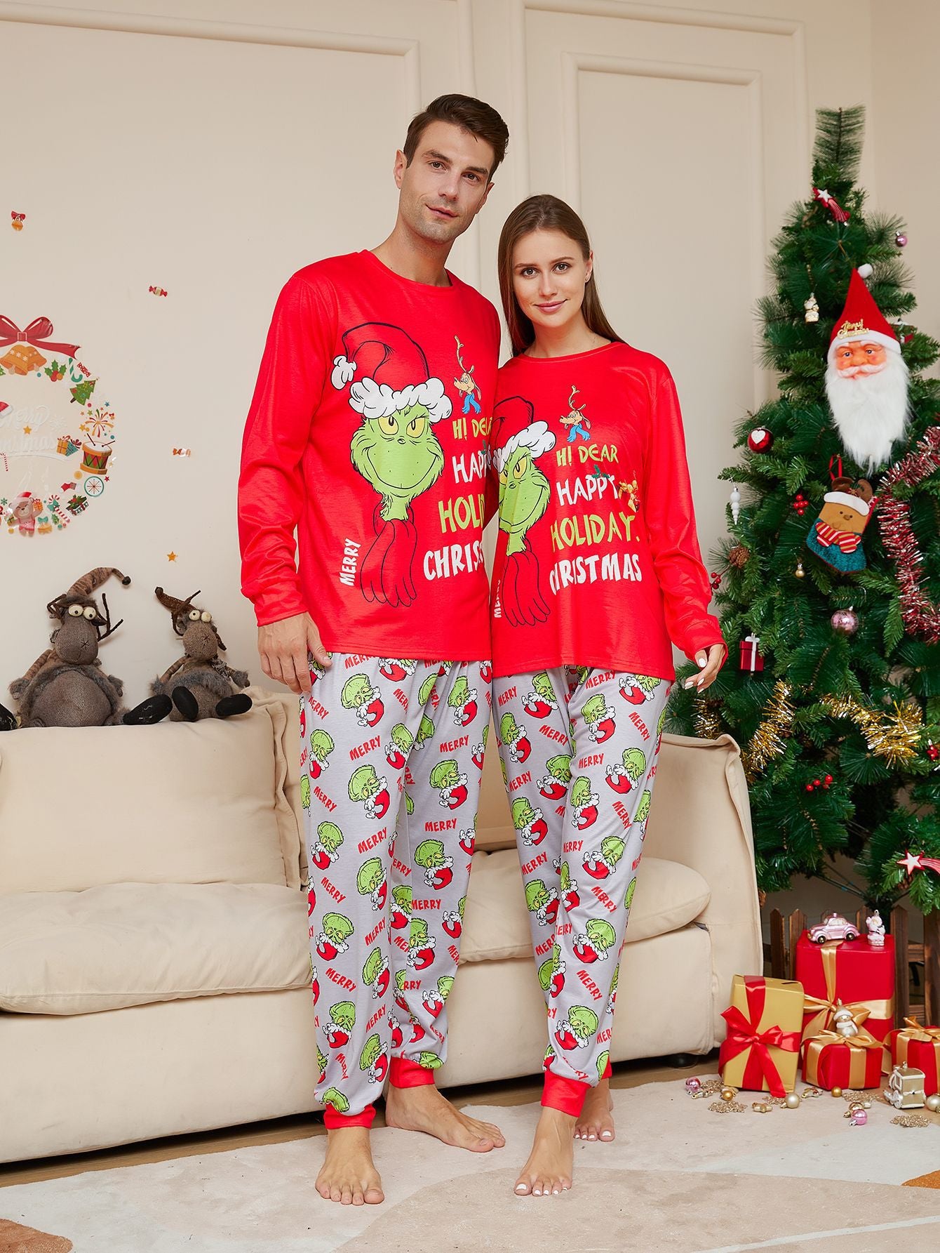 Classic Grinch Matching Family Christmas Pajamas| Adults, Kids & Dog Pajamas