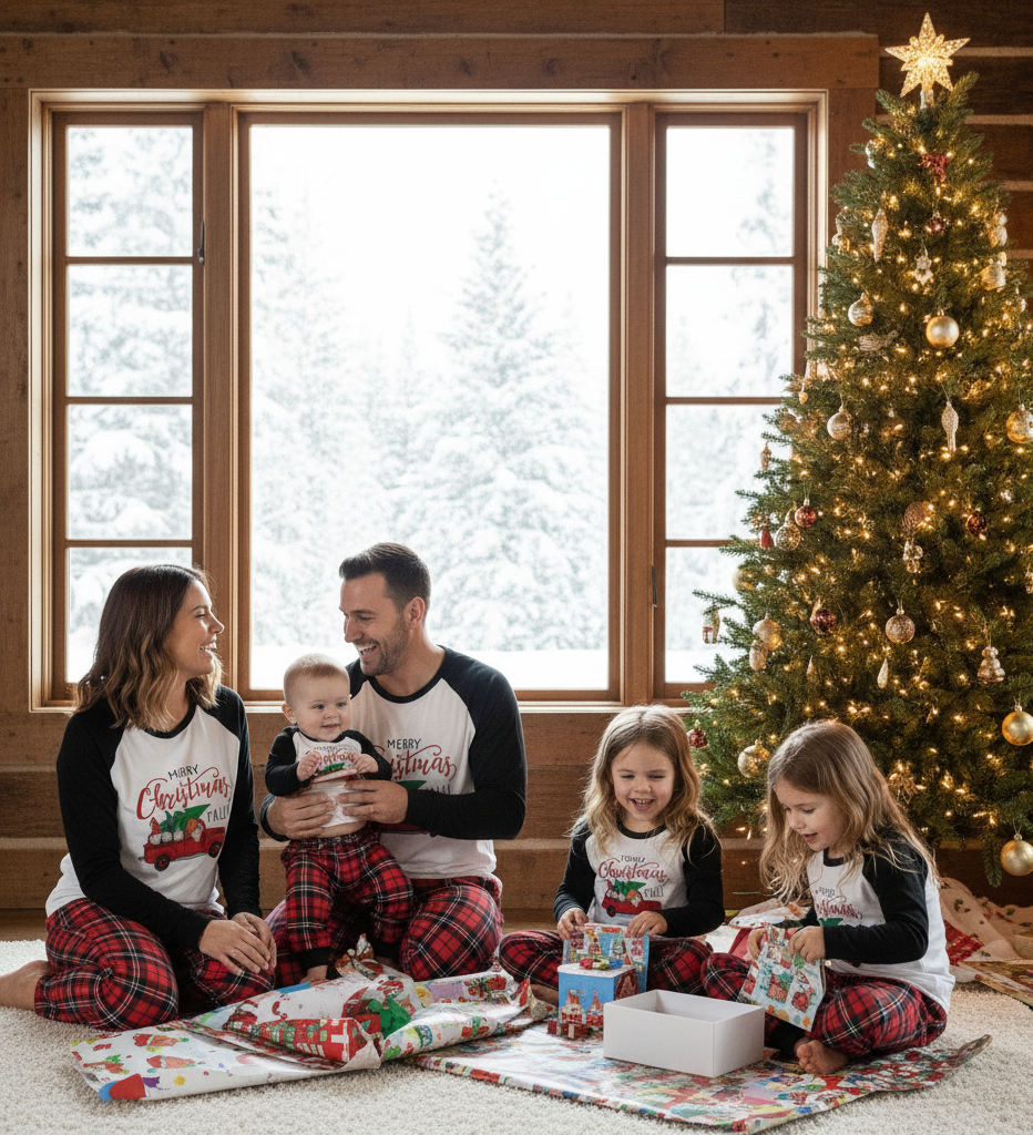 Truck Plaid Matching Family Christmas Pajamas | Adults, Kids & Dog Pajamas