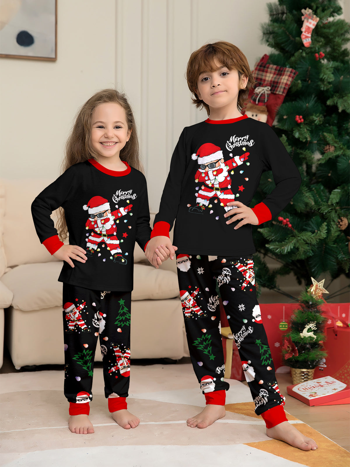 Black Baby Christmas Pajamas – Infant and Toddler Matching Holiday Sleepwear Set
