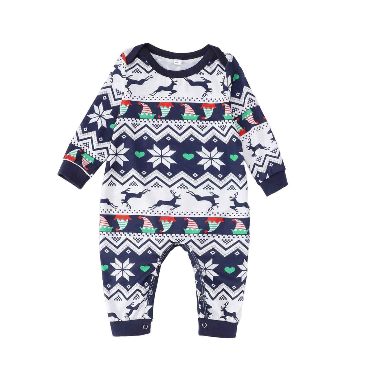 Blue Elk Elf Christmas Pajamas Size Chart – Adults Kids and Baby Sizes Available