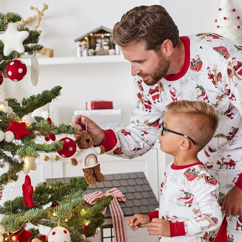 Christmas Reindeer Snowman Pajamas Flat Lay – Complete Matching Family Set