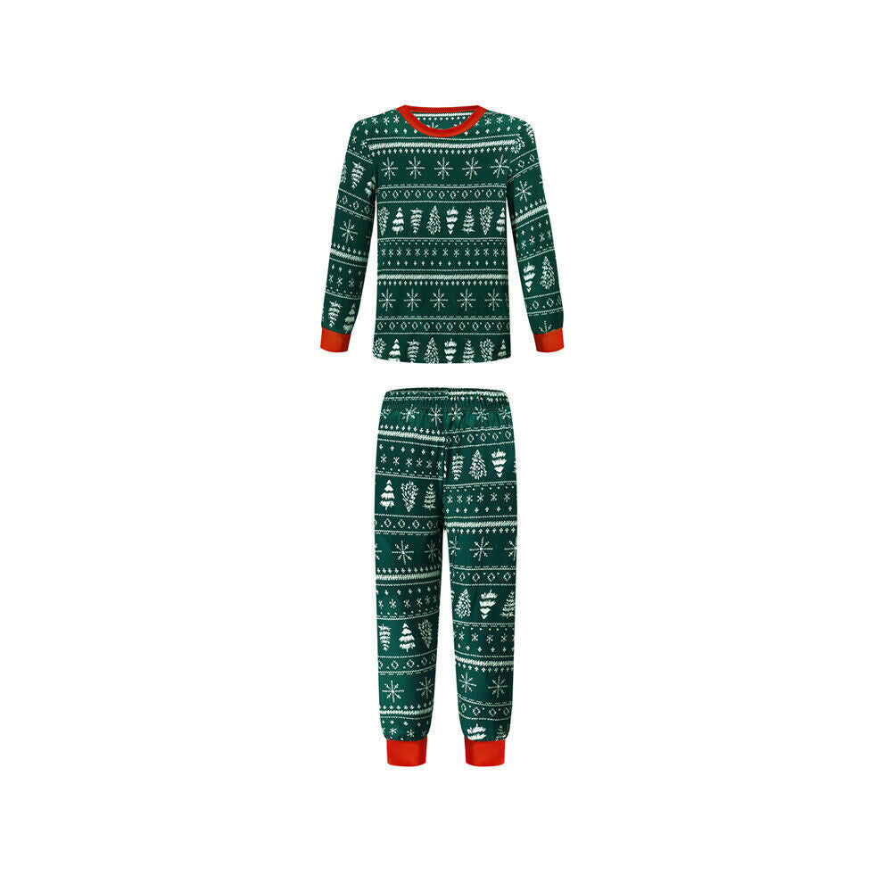 Green Reindeer Kids Christmas Pajamas – Matching Holiday Sleepwear for Boys and Girls