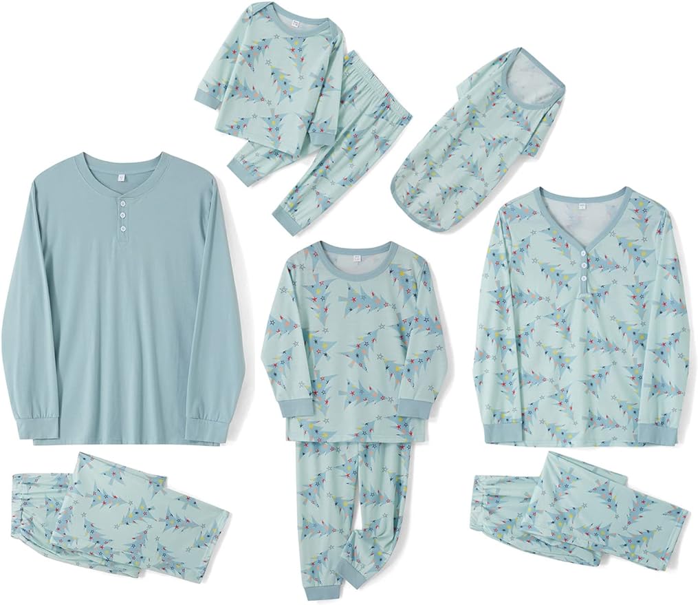 Holly Trees Christmas Pajamas Women – Adults Matching Holiday Sleepwear