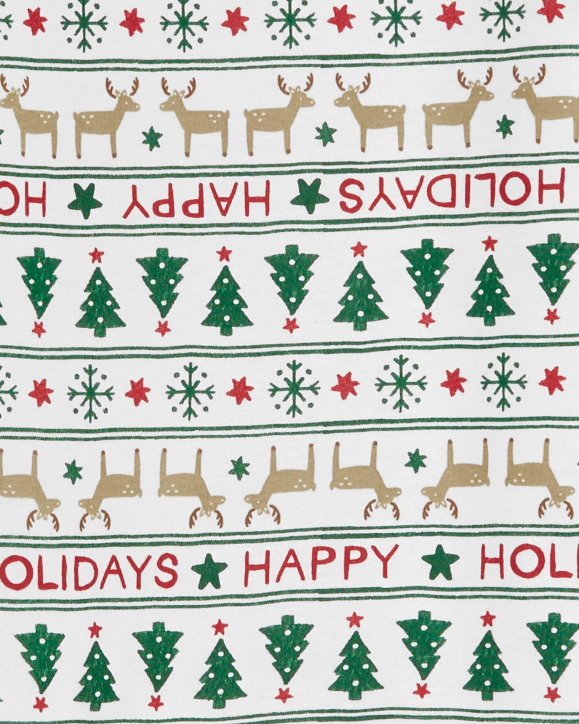 Green snowflakes Pattern Matching Family Christmas Pajamas