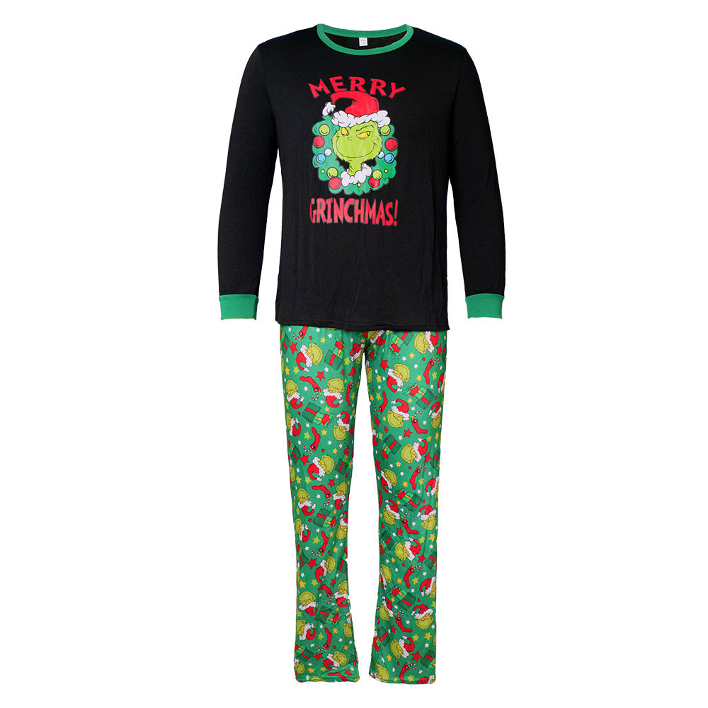 Green Grinch Print Matching Family Christmas Pajamas